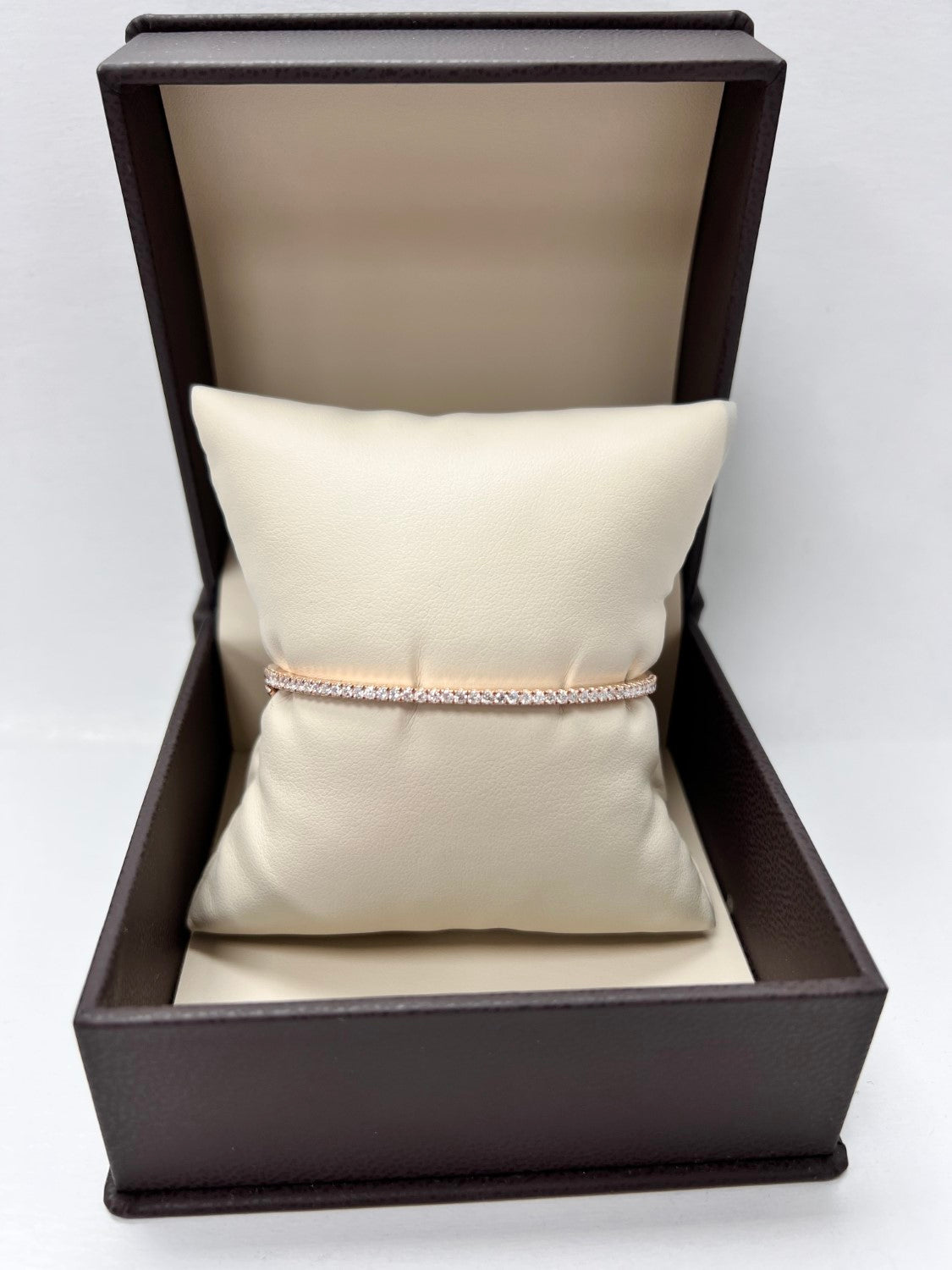 Classic 14K Rose Gold Diamond Bangle, 0.92ct