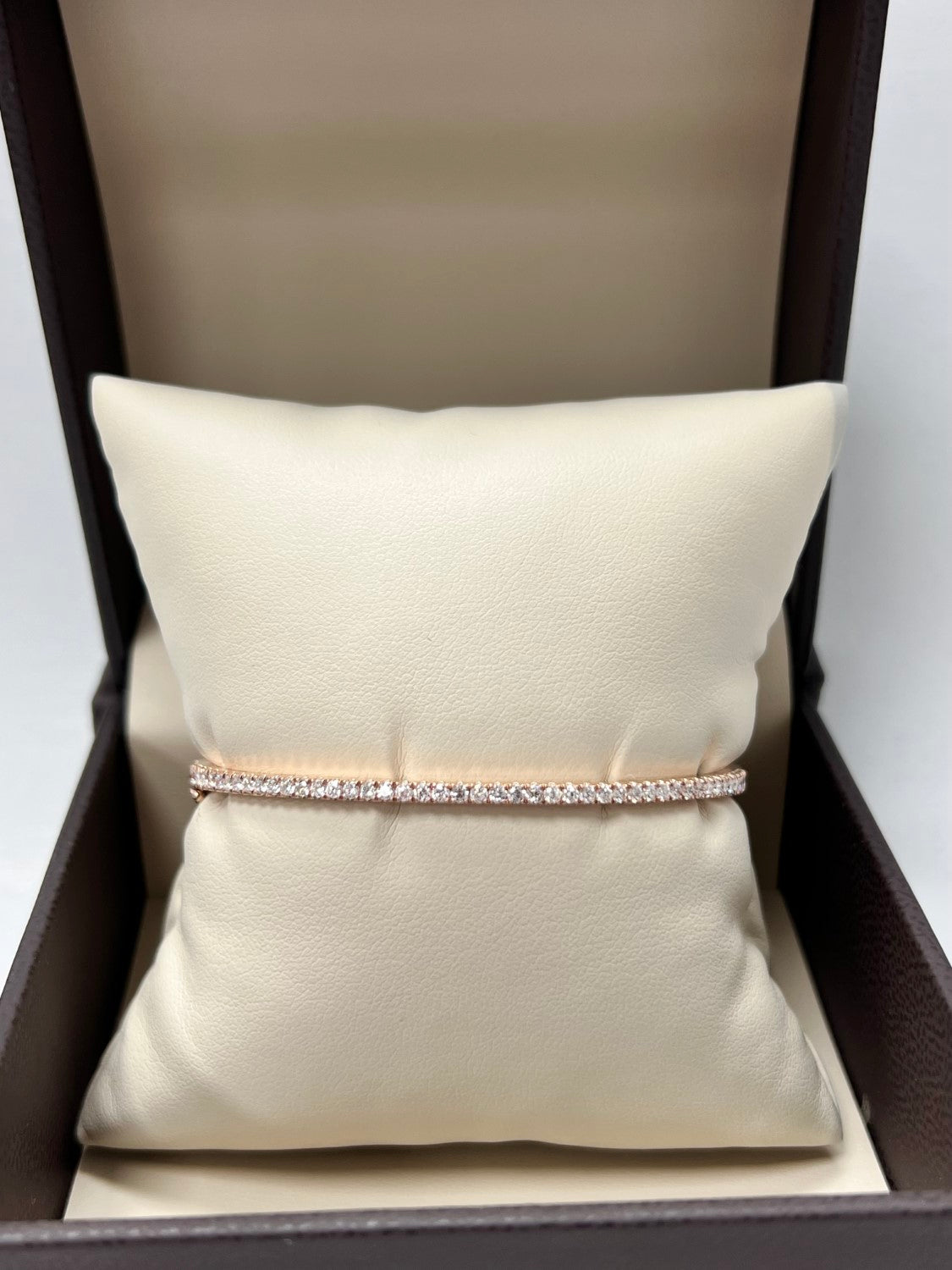 Classic 14K Rose Gold Diamond Bangle, 0.92ct