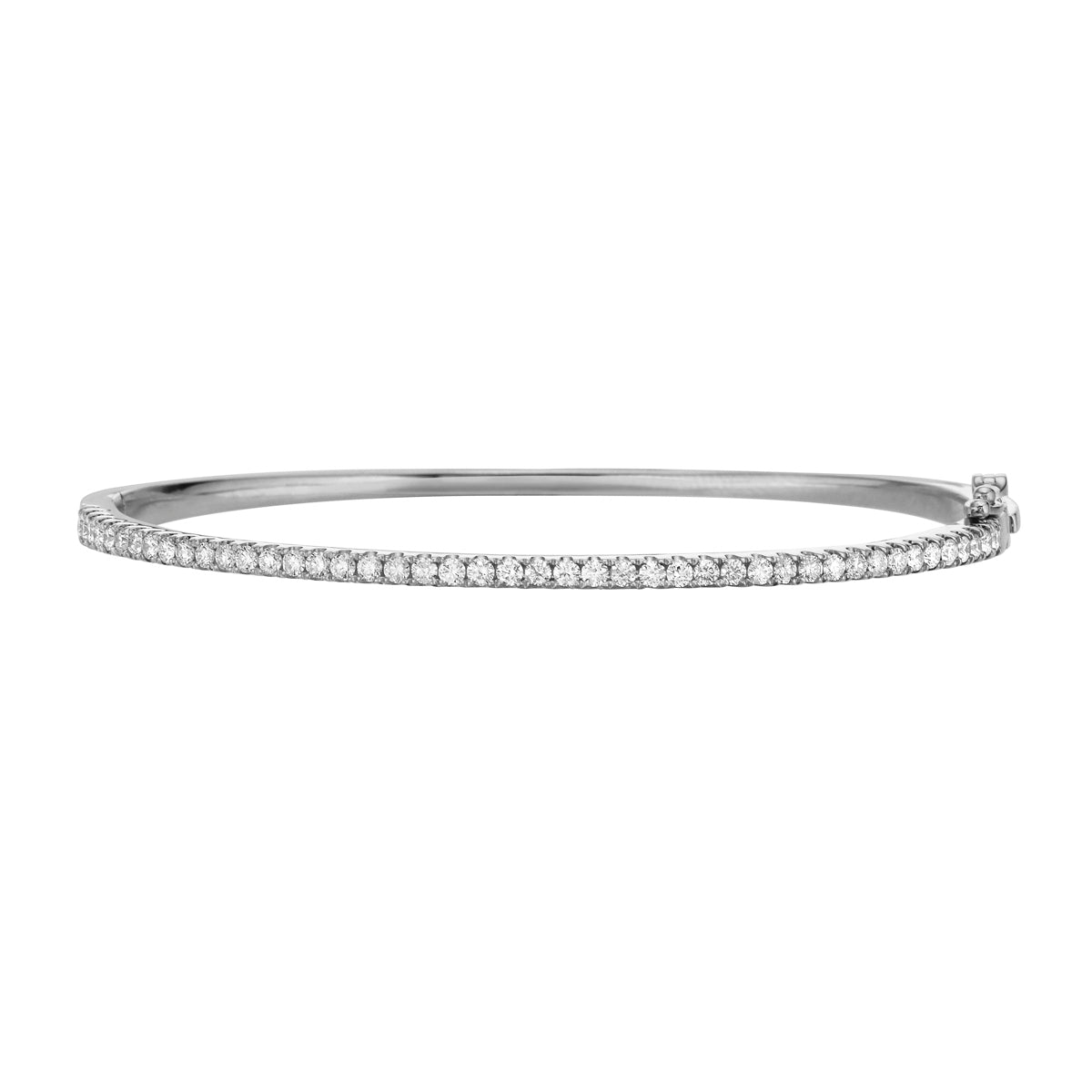 Classic 14K White Gold Diamond Bangle, 0.92ct