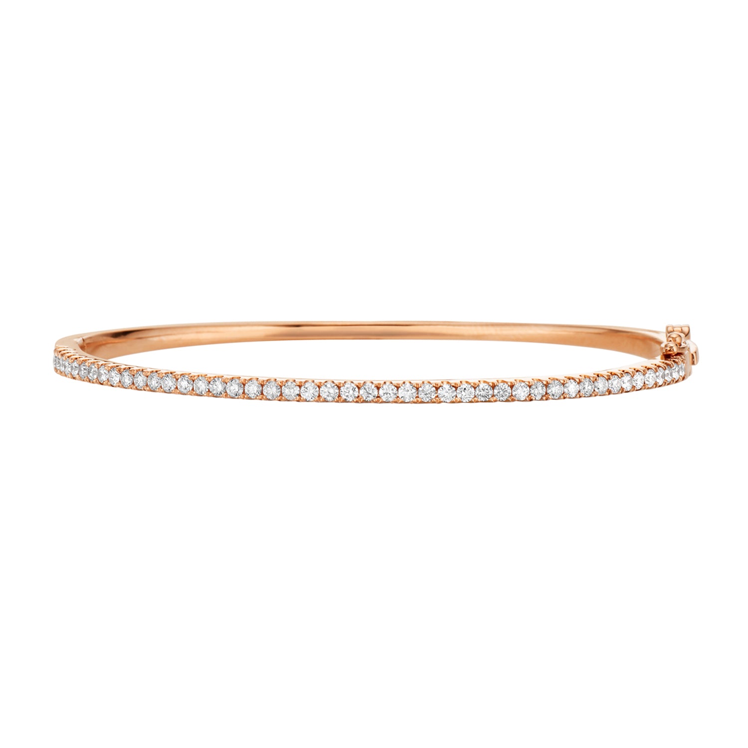 Classic 14K Rose Gold Diamond Bangle, 0.92ct