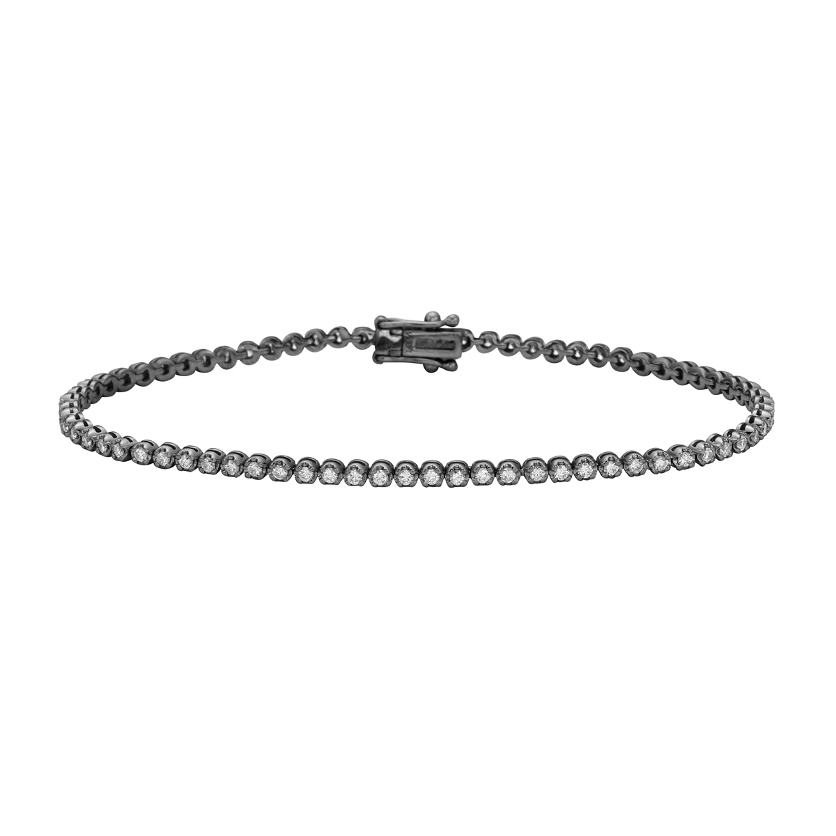 14K Black Gold Diamond Jamie Tennis Bracelet, 1ct
