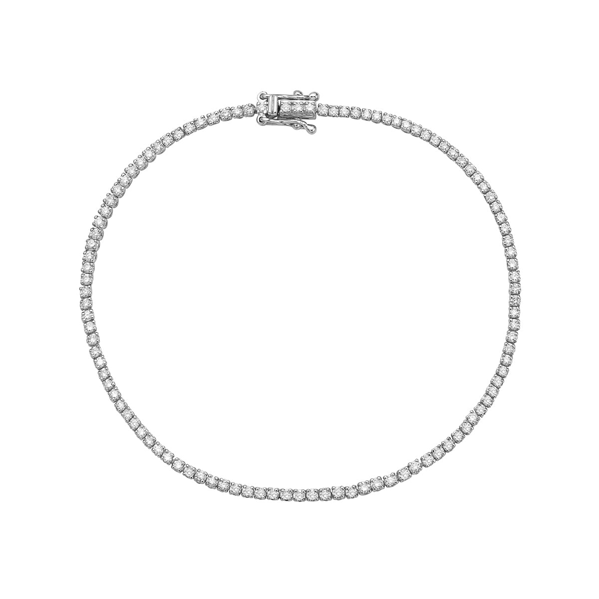 14K White Gold Prong Set DiamondTennis Bracelet, 1.22ct