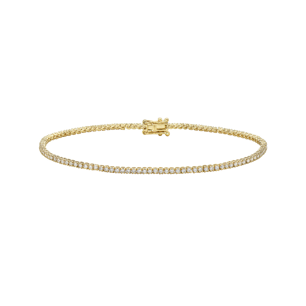 14K Yellow Gold Diamond Prong Set Tennis Bracelet
