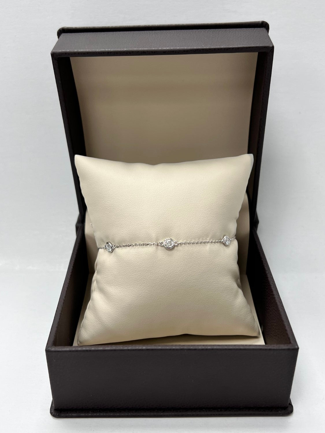 14K White Gold Diamonds By The Yard Bracelet - Large, 0.75ct