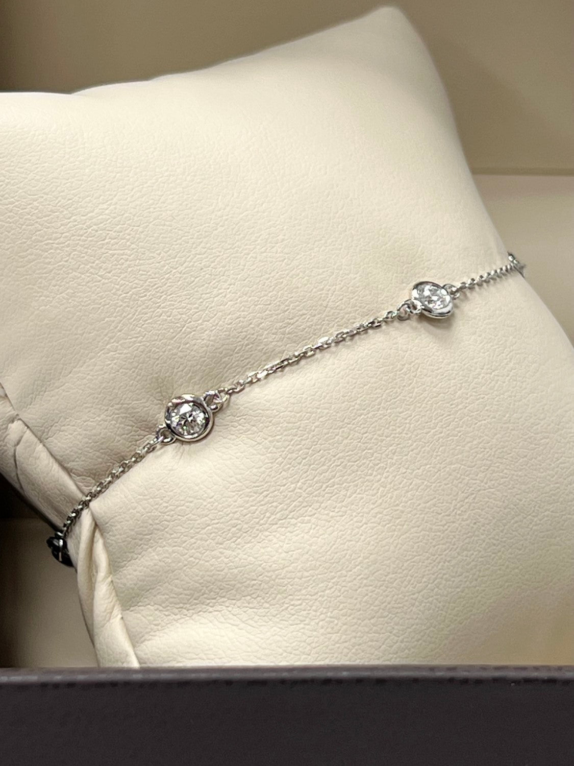 14K White Gold Diamonds By The Yard Bracelet - Large, 0.75ct