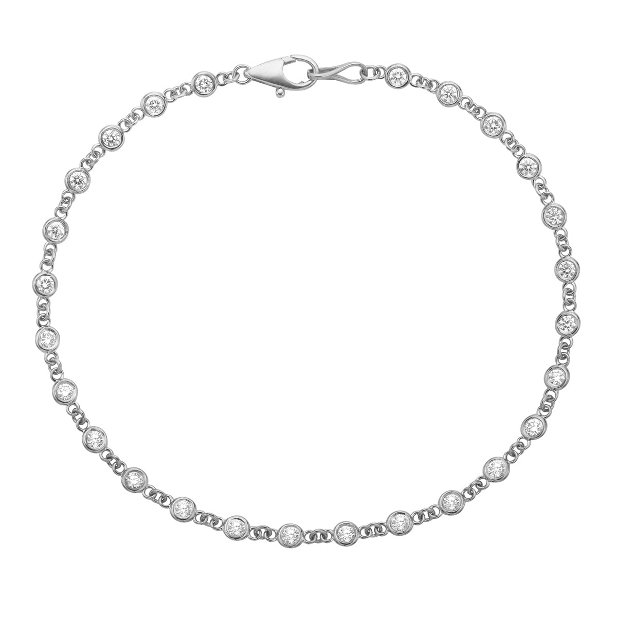 14K White Gold Diamond Bracelet