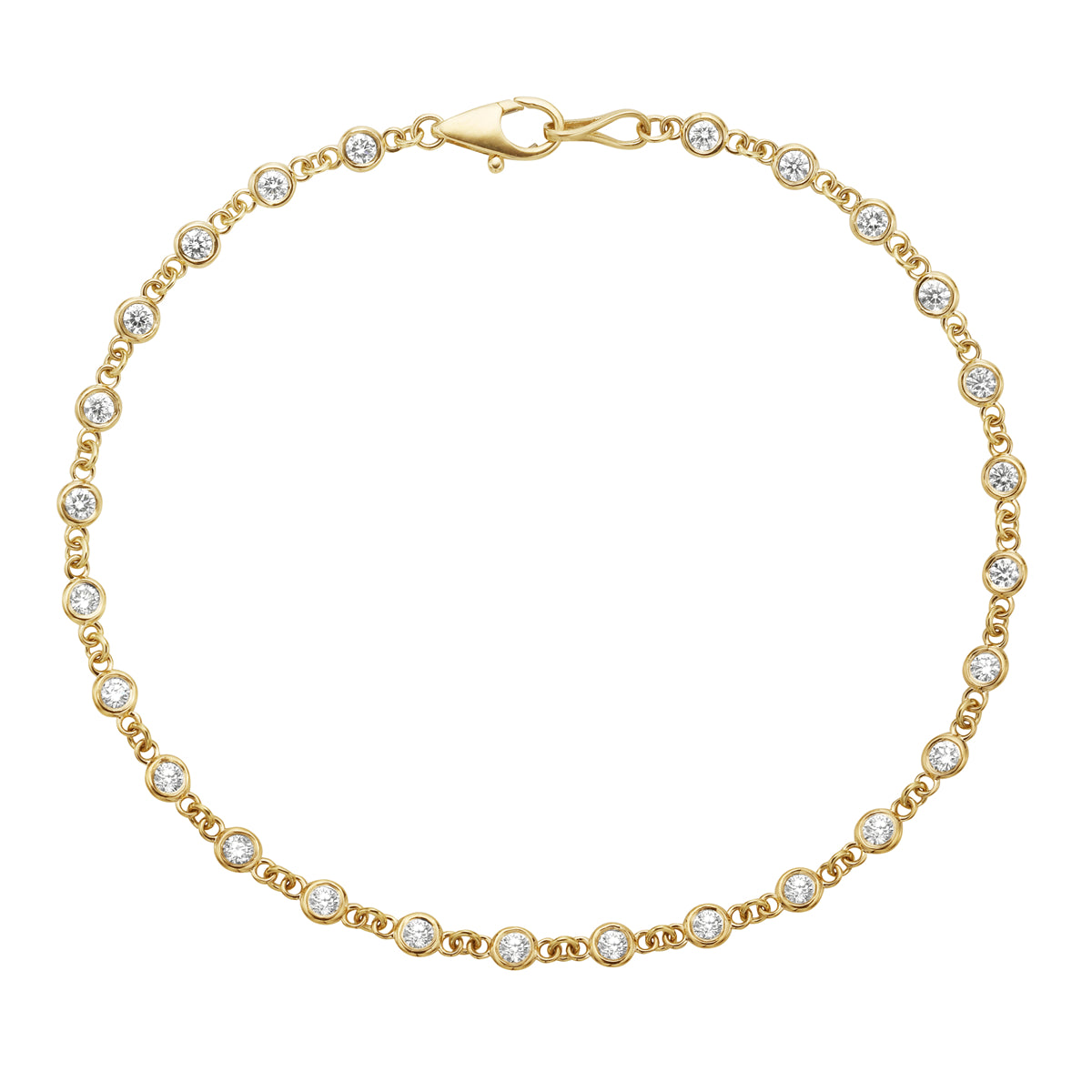 14K Yellow Gold Diamond Bracelet, 0.93ct