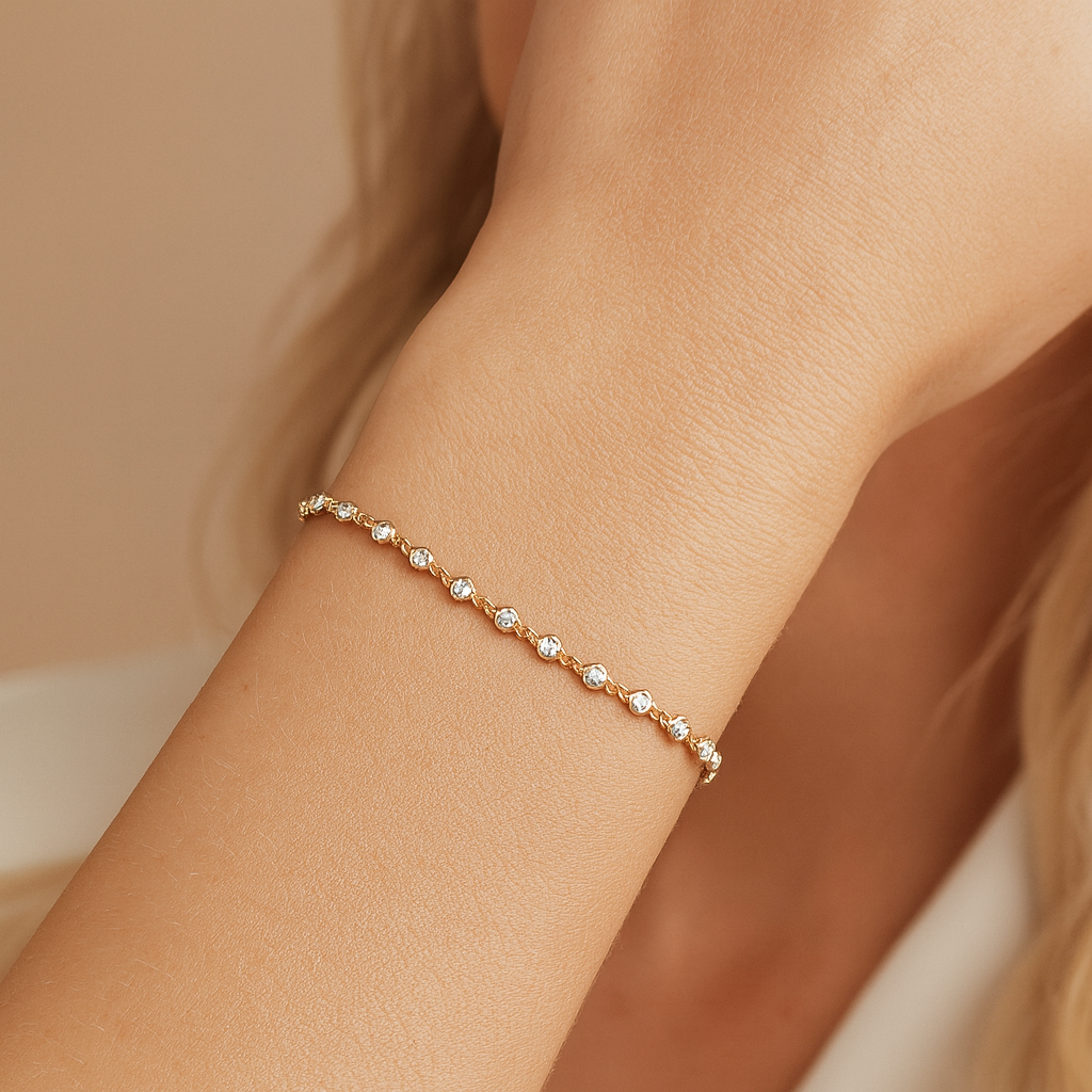 14K Yellow Gold Diamond Bracelet, 0.93ct