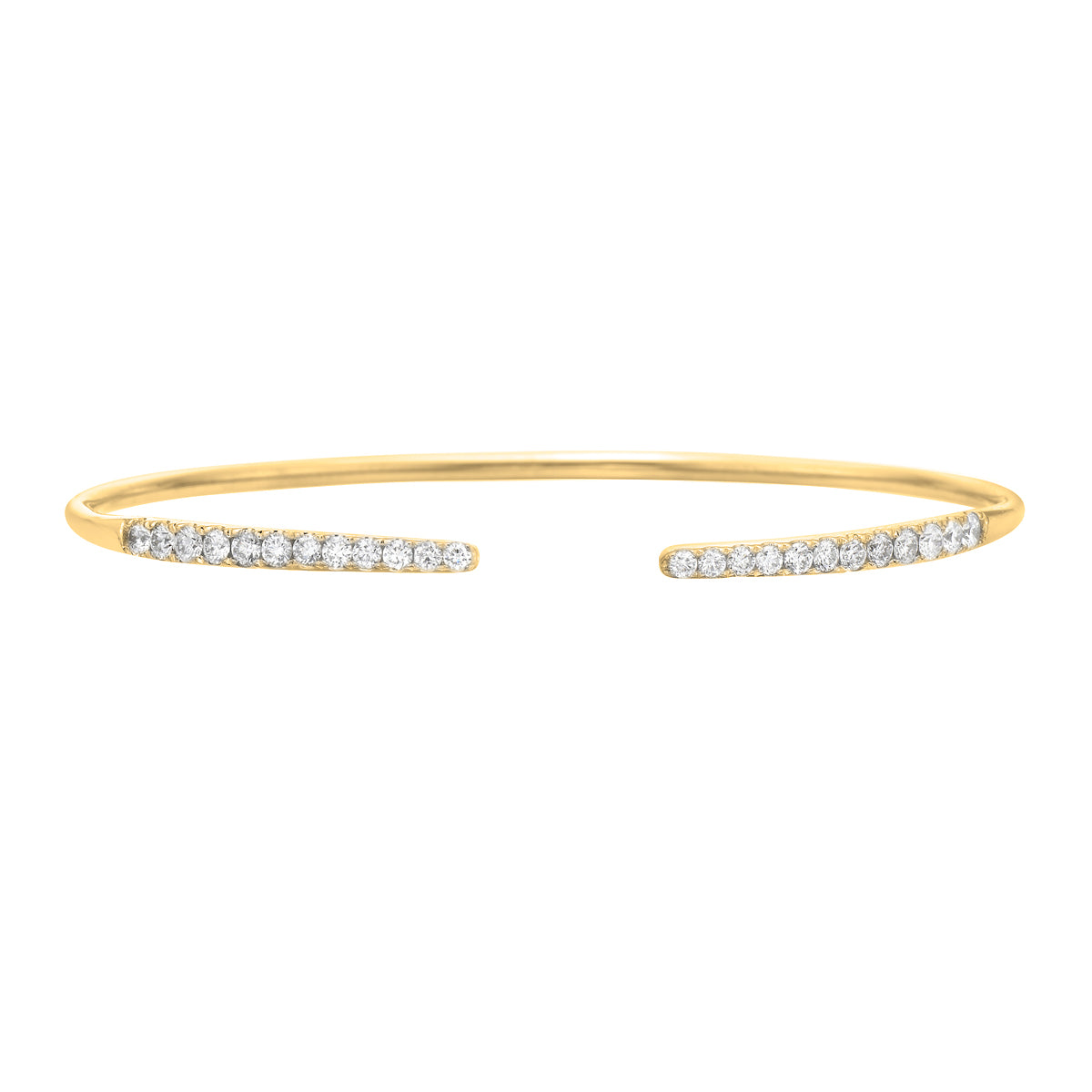 14K Yellow Gold Diamond Claw Bangle, 0.81ct