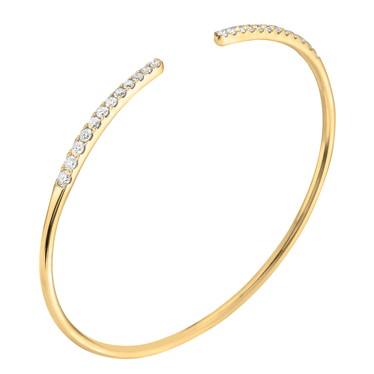 14K Yellow Gold Diamond Claw Bangle, 0.81ct