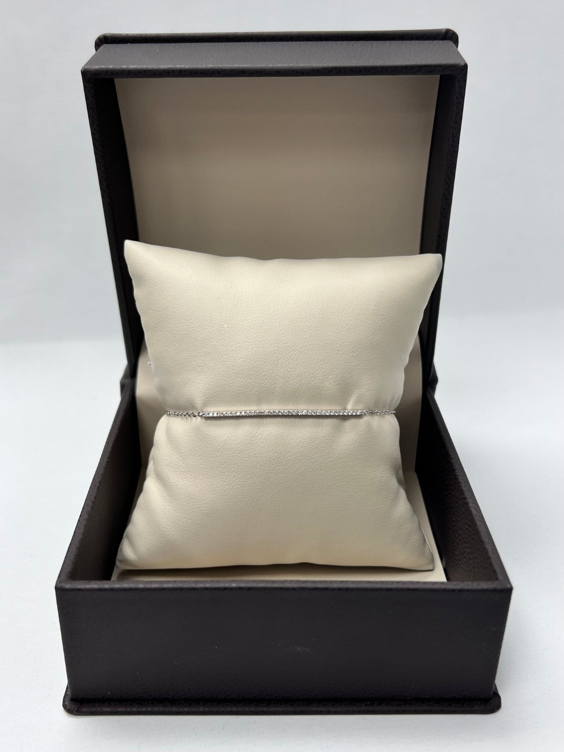 14K White Gold Diamond Bar Bracelet - Small, 0.15ct