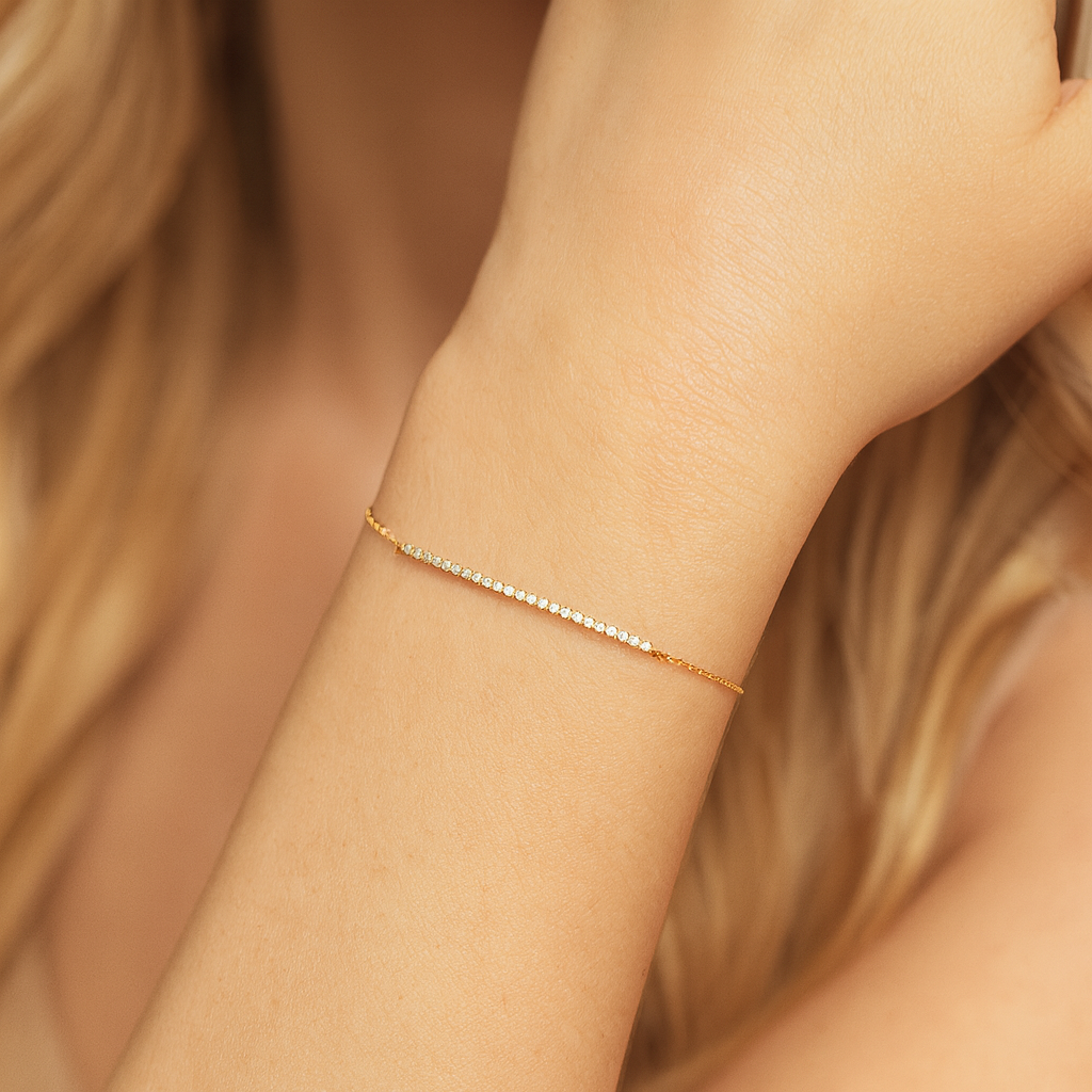 14K Yellow Gold Diamond Bracelet, 0.45ct