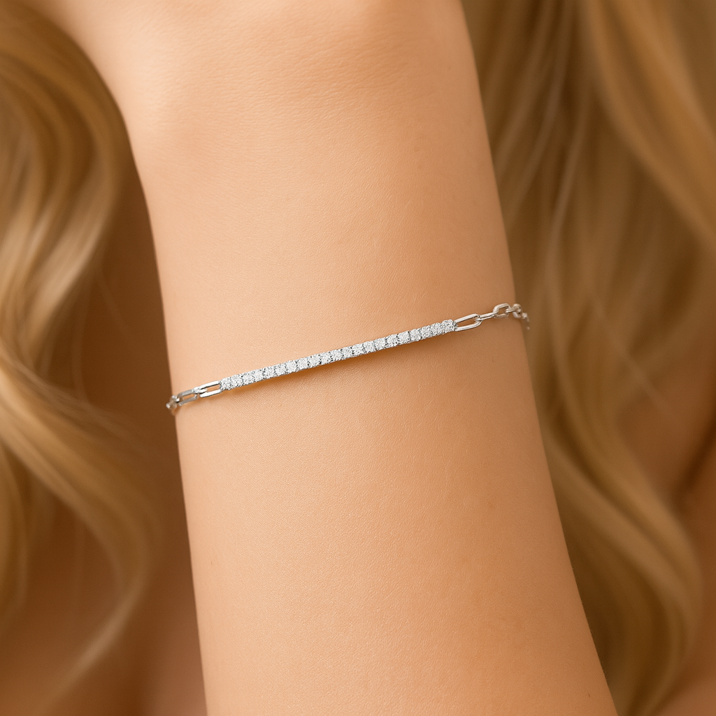 14K White Gold Diamond Bracelet, 0.27ct