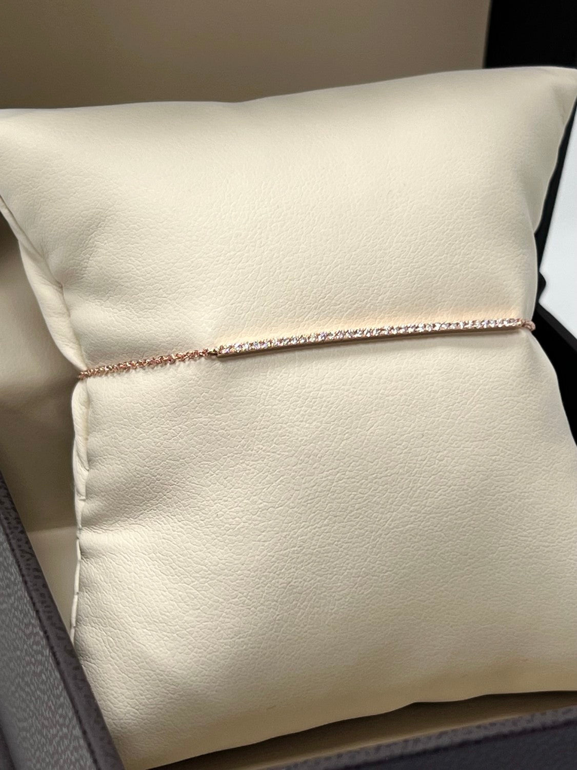 14K Rose Gold Diamond Bar Bracelet - Small, 0.15ct