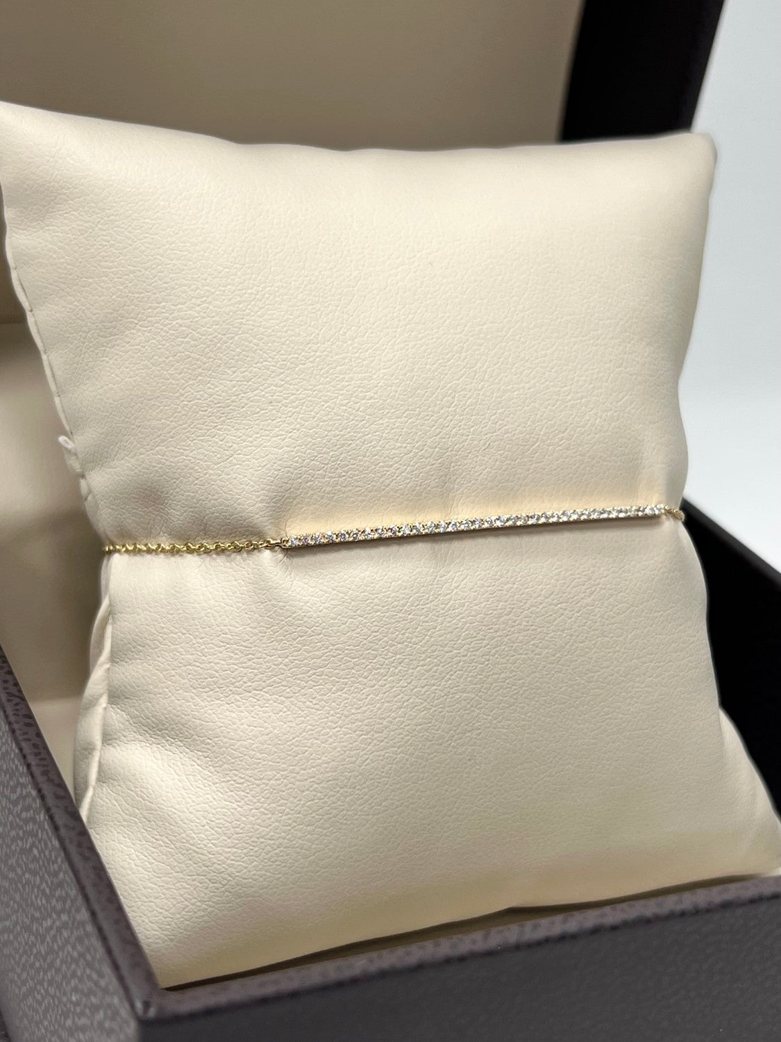 14K Yellow Gold Diamond Bar Bracelet - Small, 0.15ct