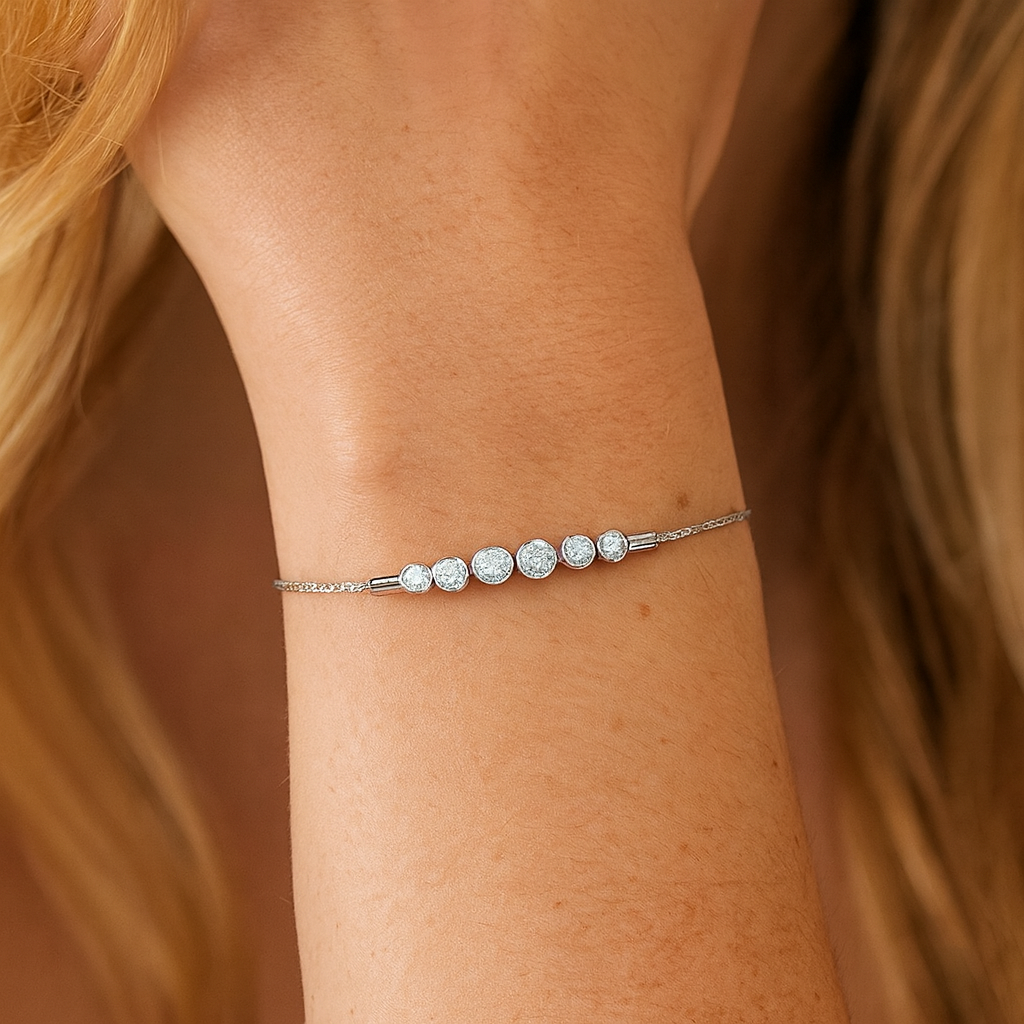 14K White Gold Drawstring Diamond Bracelet, 0.34ct
