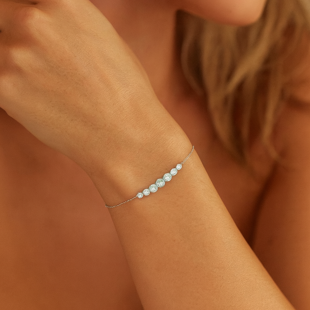 14K White Gold Diamond Bracelet, 0.34ct