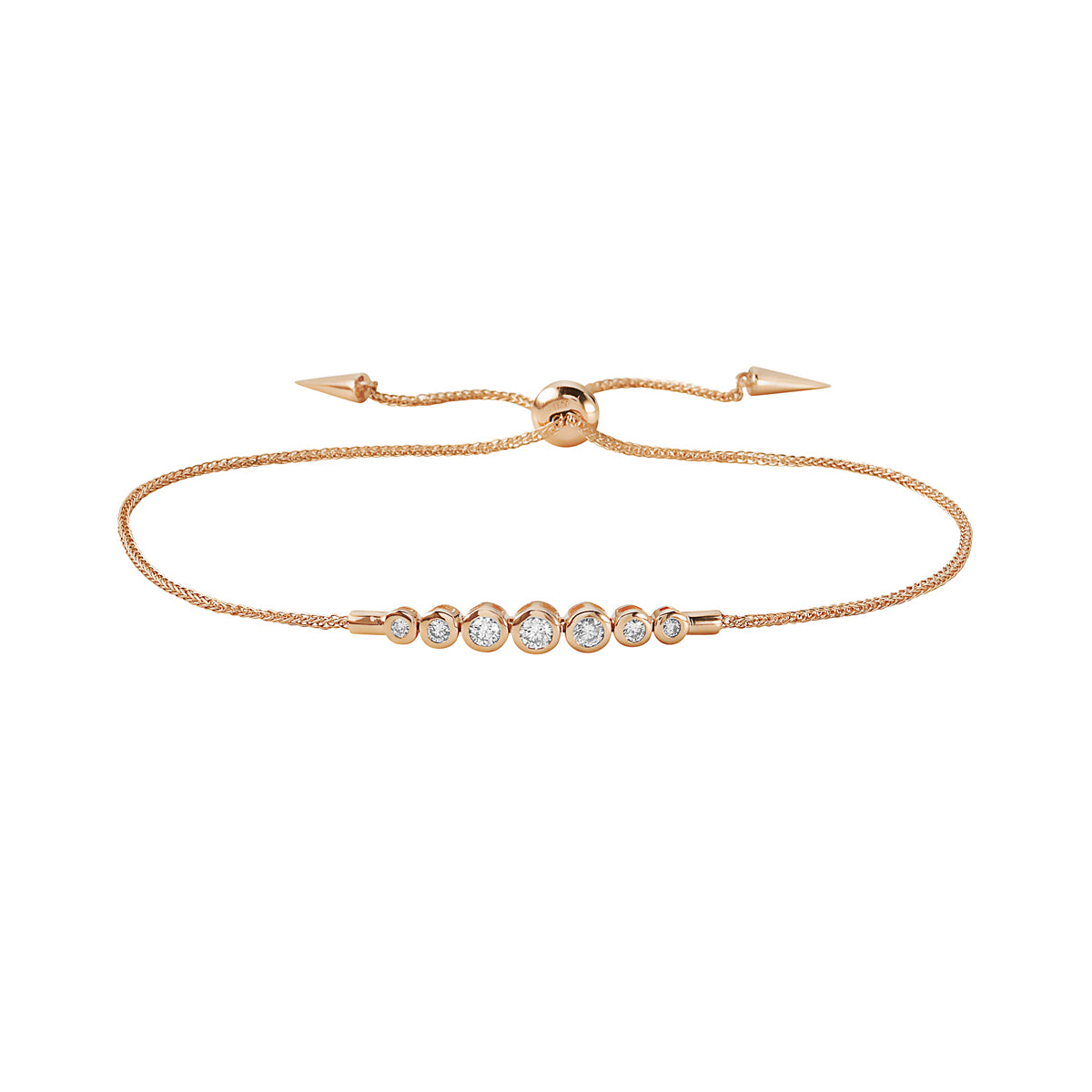 14K Rose Gold Drawstring Diamond Bracelet, 0.35ct