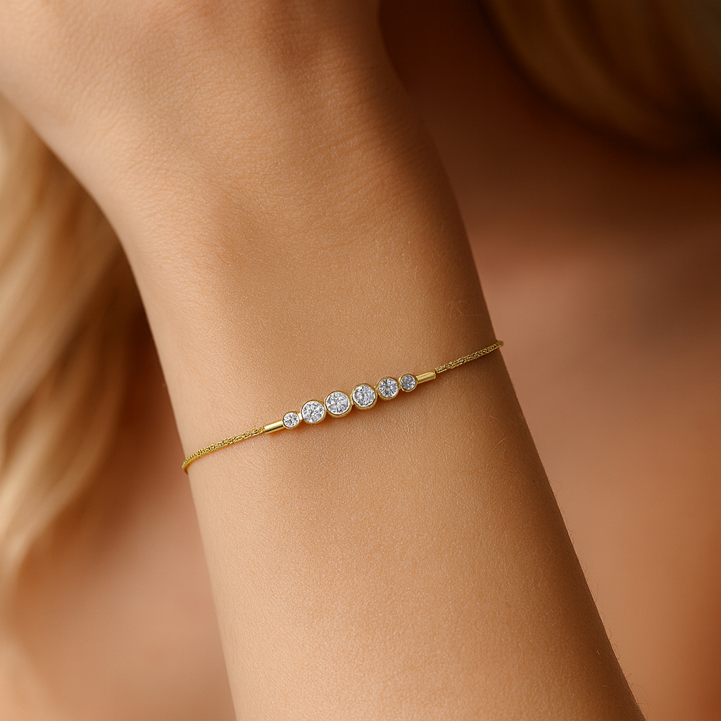 14K Yellow Gold Drawstring Diamond Bracelet, 0.34ct