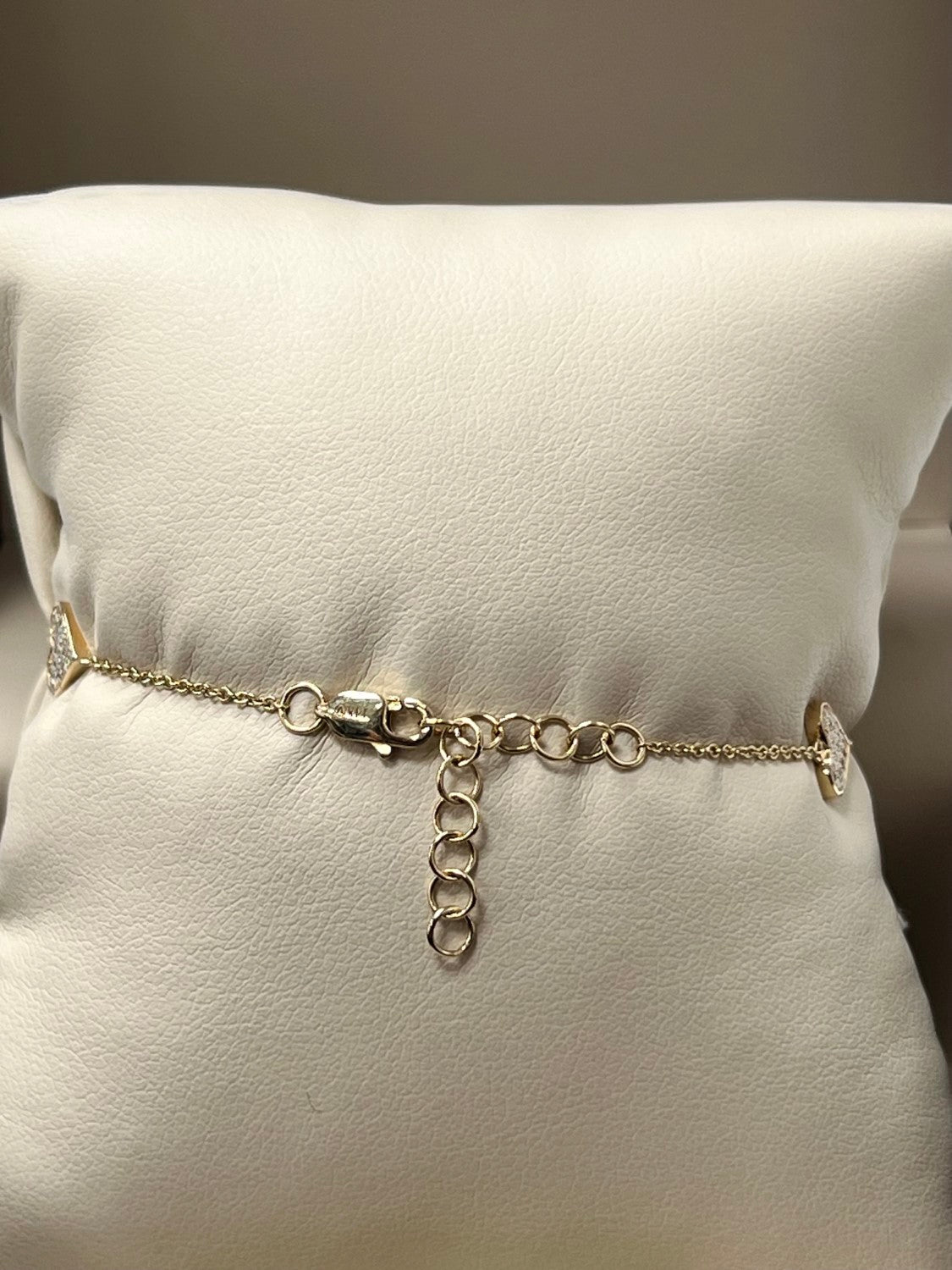 14K Yellow Gold Diamond Heart Eternity Bracelet, 0.51ct