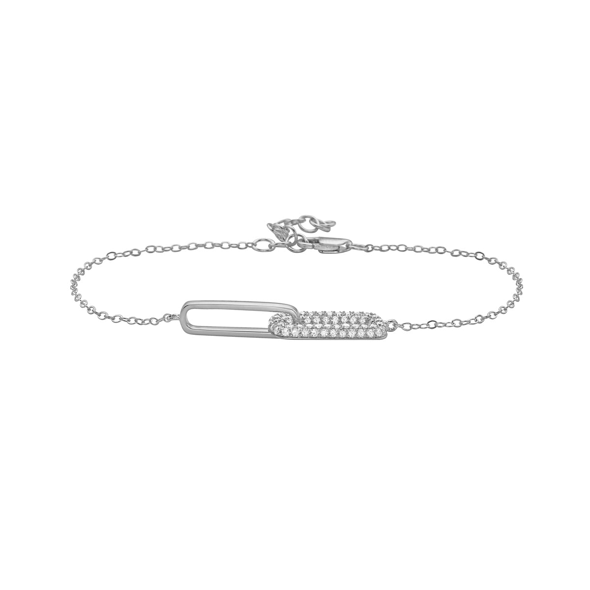 14K White Gold Diamond Paperclip Bracelet, 0.41ct