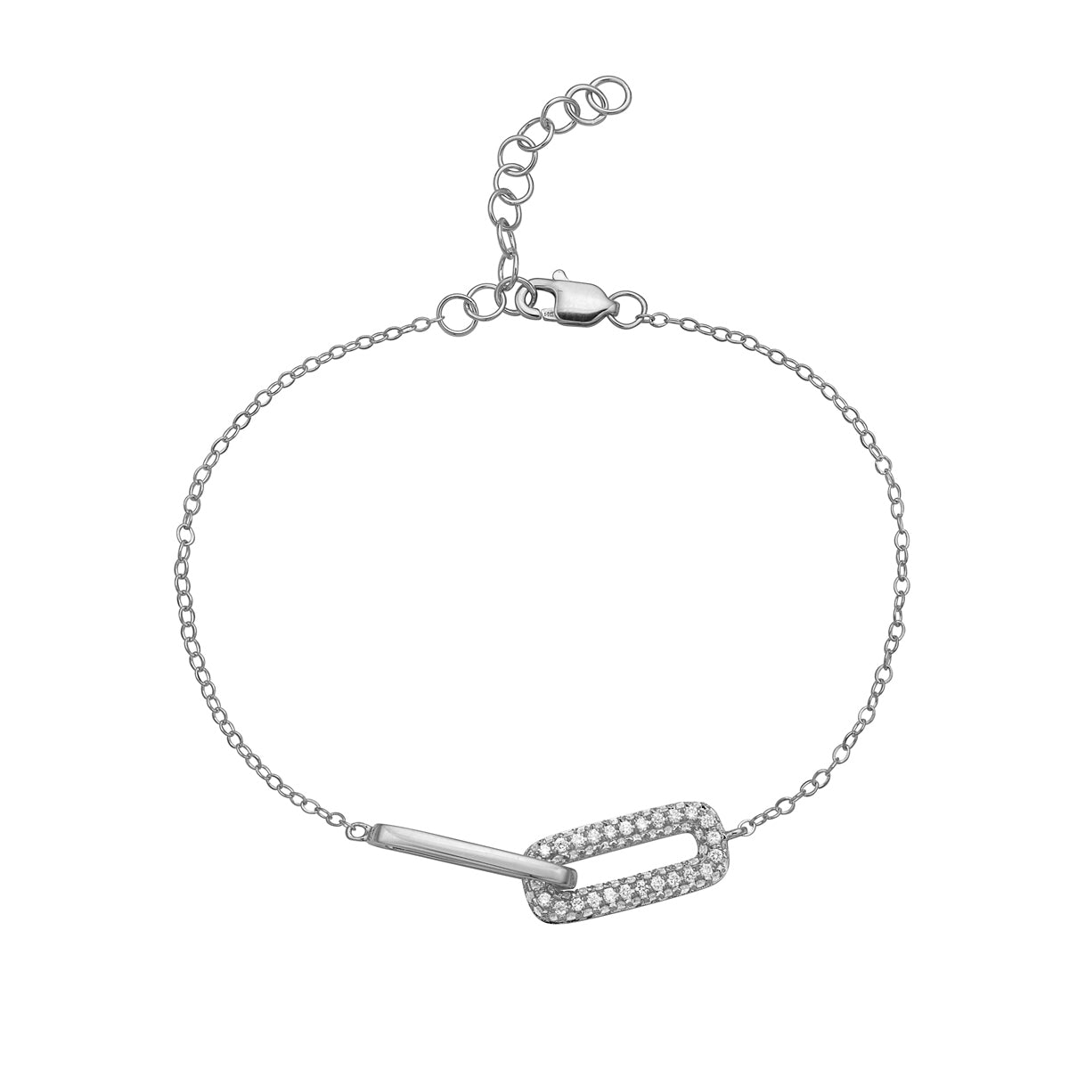 14K White Gold Diamond Paperclip Bracelet, 0.41ct