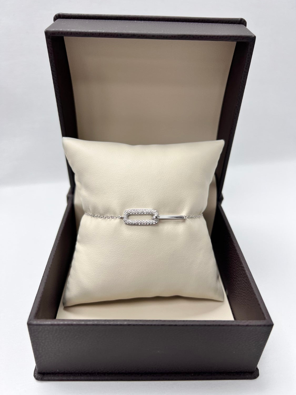 14K White Gold Diamond Paperclip Bracelet, 0.41ct