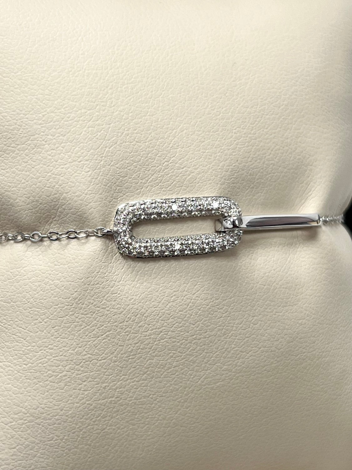 14K White Gold Diamond Paperclip Bracelet, 0.41ct