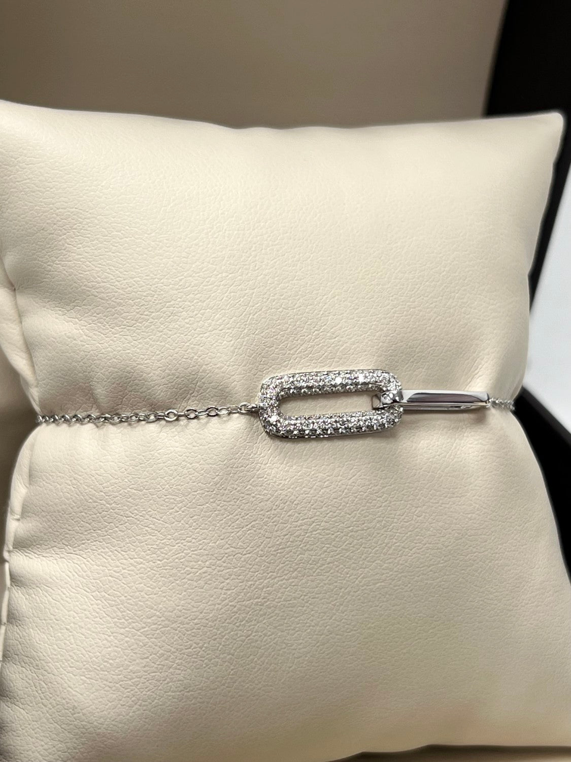 14K White Gold Diamond Paperclip Bracelet, 0.41ct