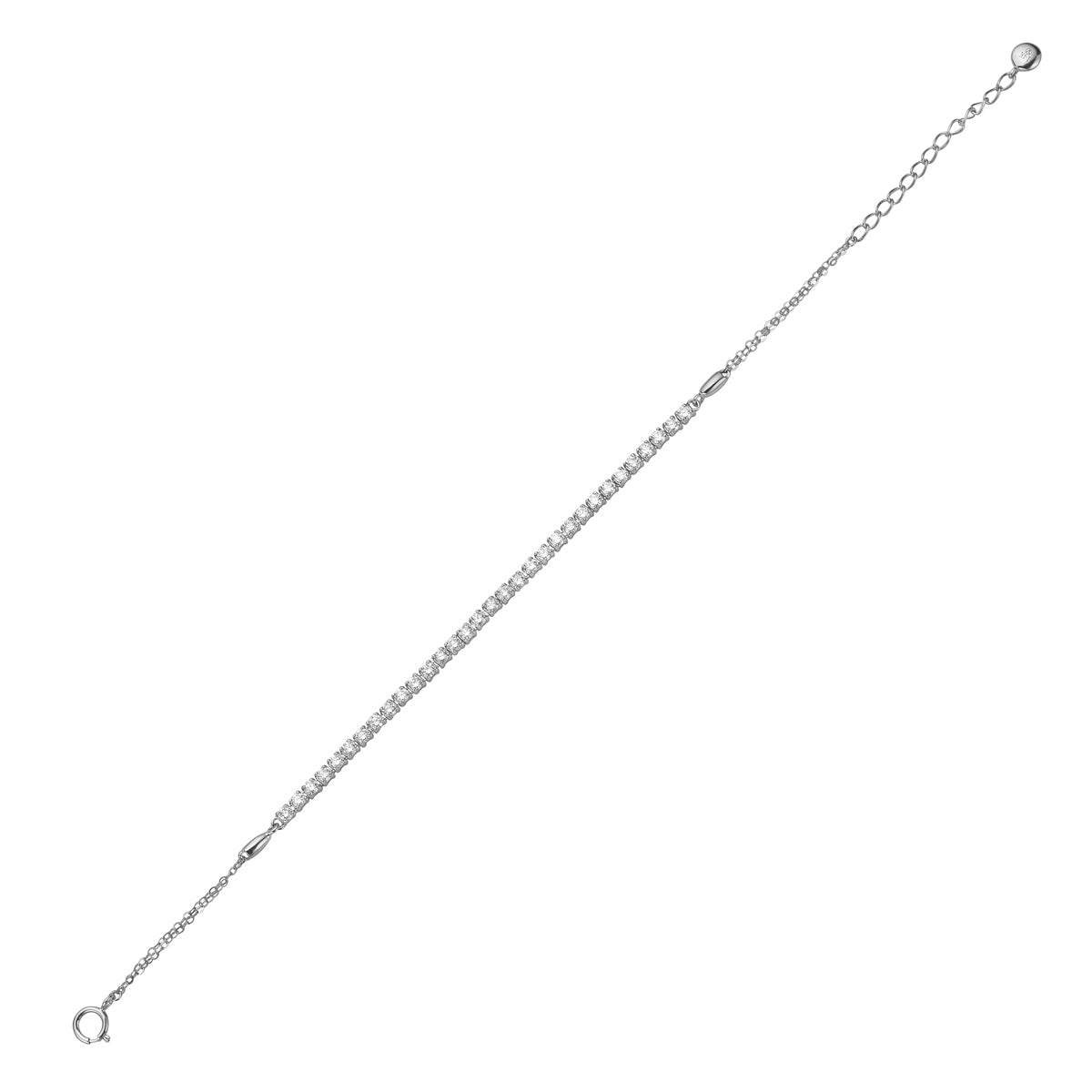 14K White Gold Adjustable Diamond Tennis Bracelet, 0.98ct