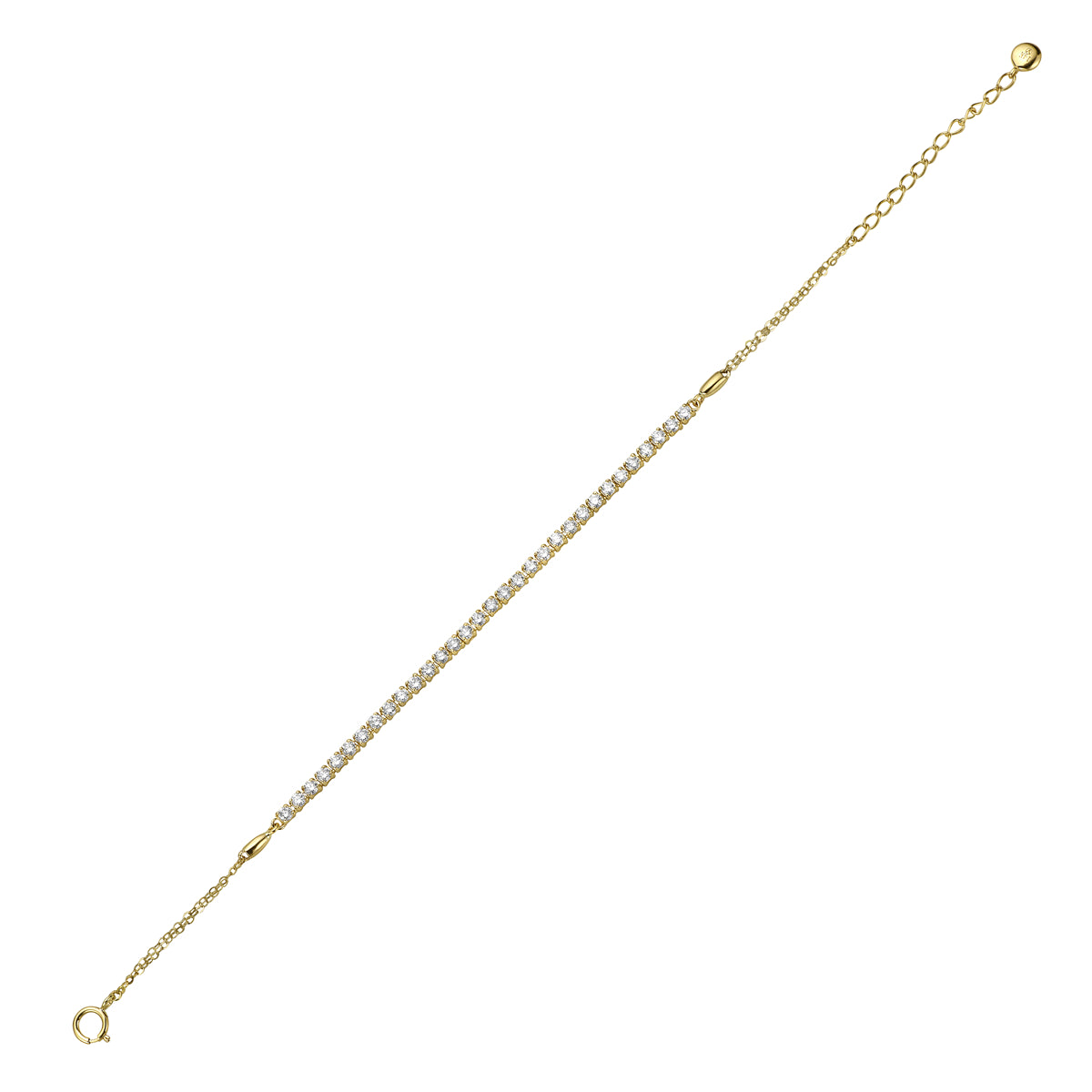 14K Yellow Gold Adjustable Diamond Tennis Bracelet, 0.98ct
