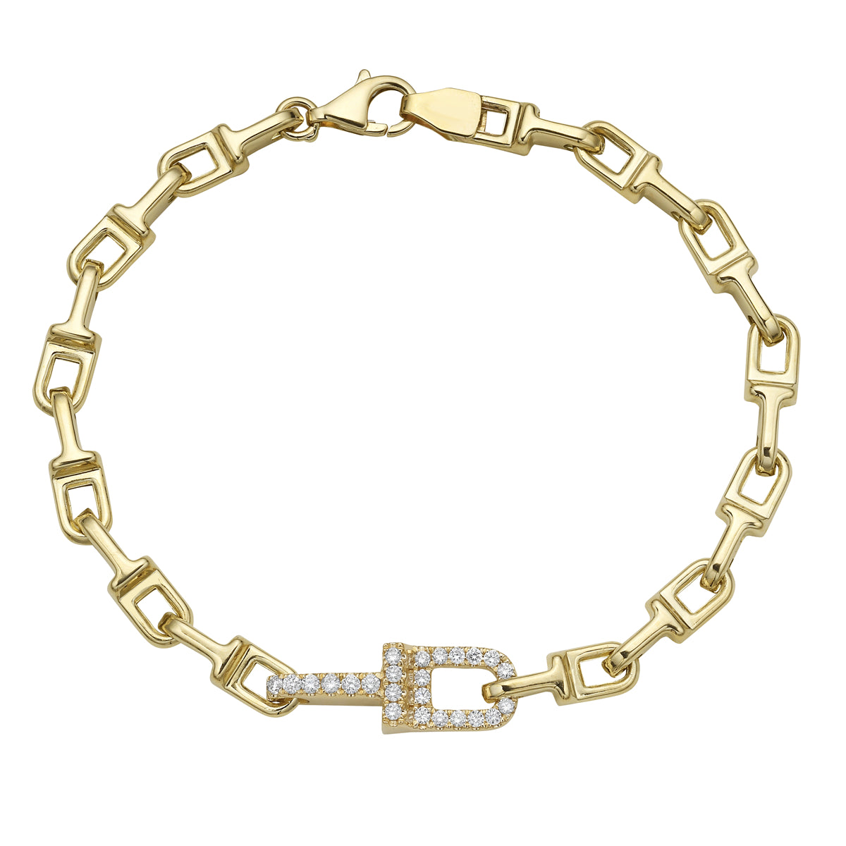 14K Yellow Gold Link Bracelet, 0.71ct