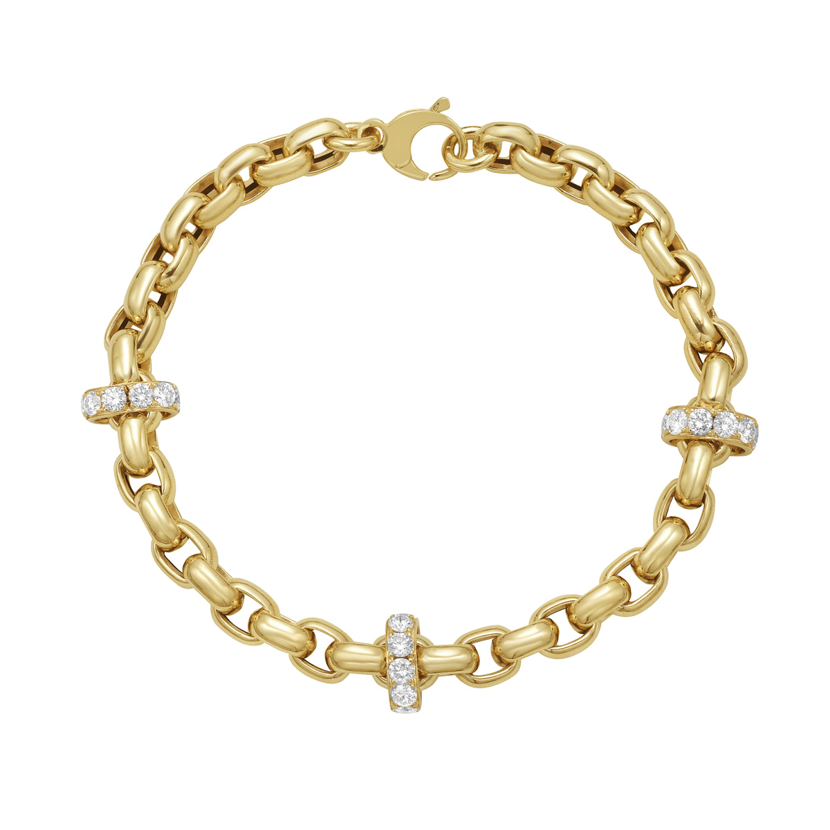 14K Yellow Gold Diamond Bracelet, 2.12ct