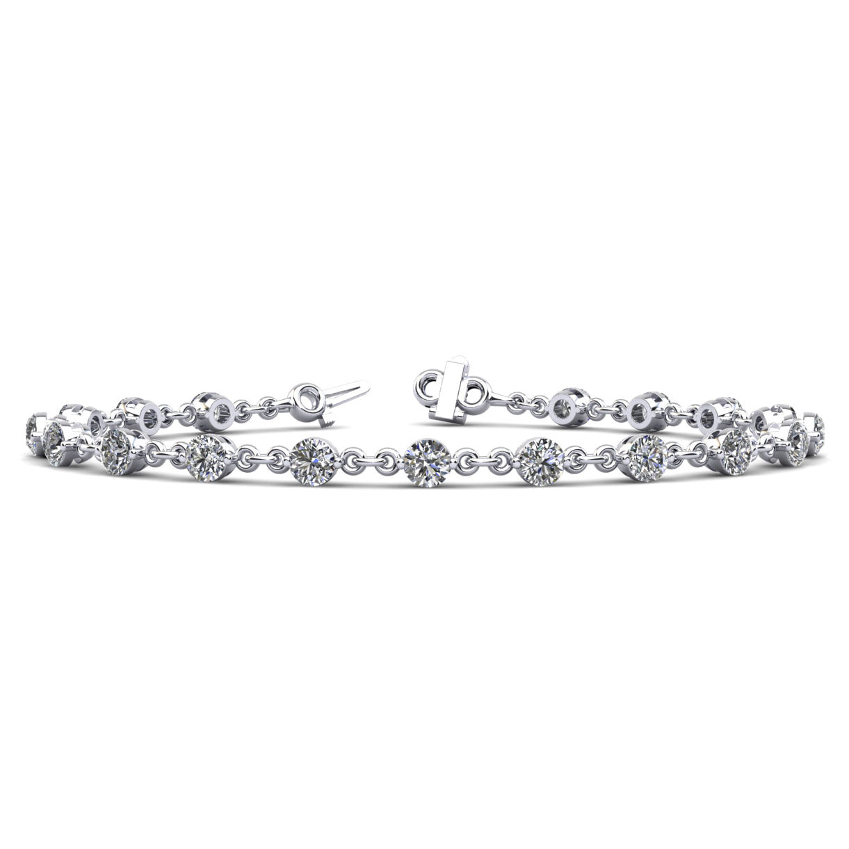 14K White Gold Diamond Bracelet 0.87ct