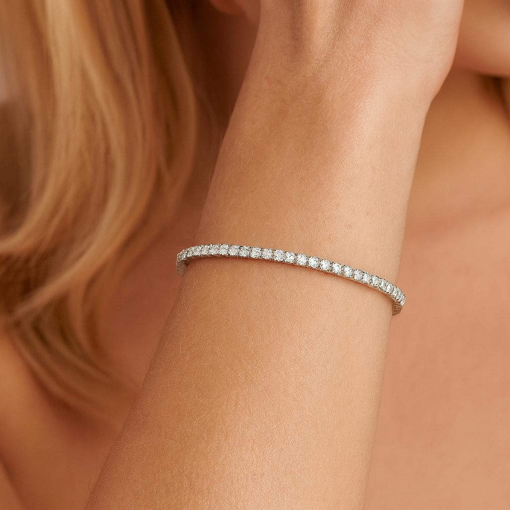 14K White Gold Diamond Bracelet, 1.19ct