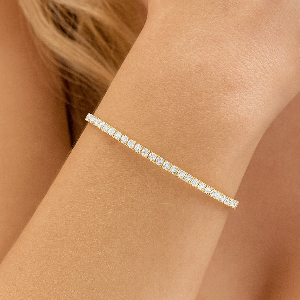 14K Yellow Gold Diamond Bracelet, 1.19ct