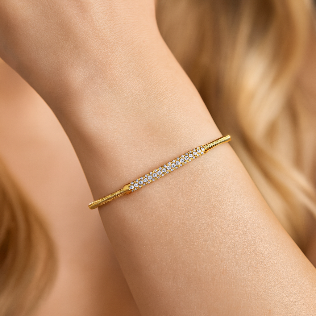 14K Yellow Gold Diamond Bangle, 0.38ct