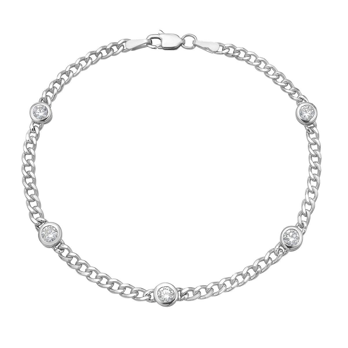 14K White Gold Diamond Bracelet, 0.73ct