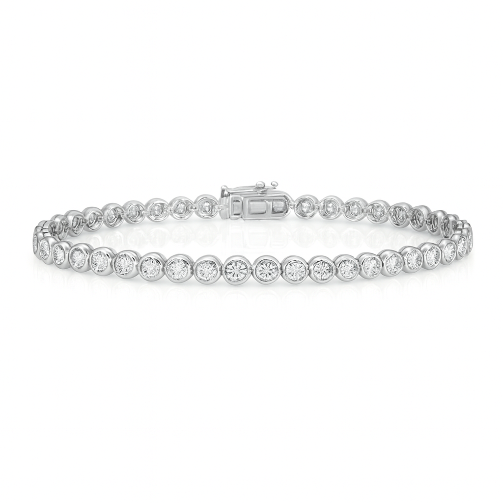 14K White Gold Diamond Bracelet, 0.93ct