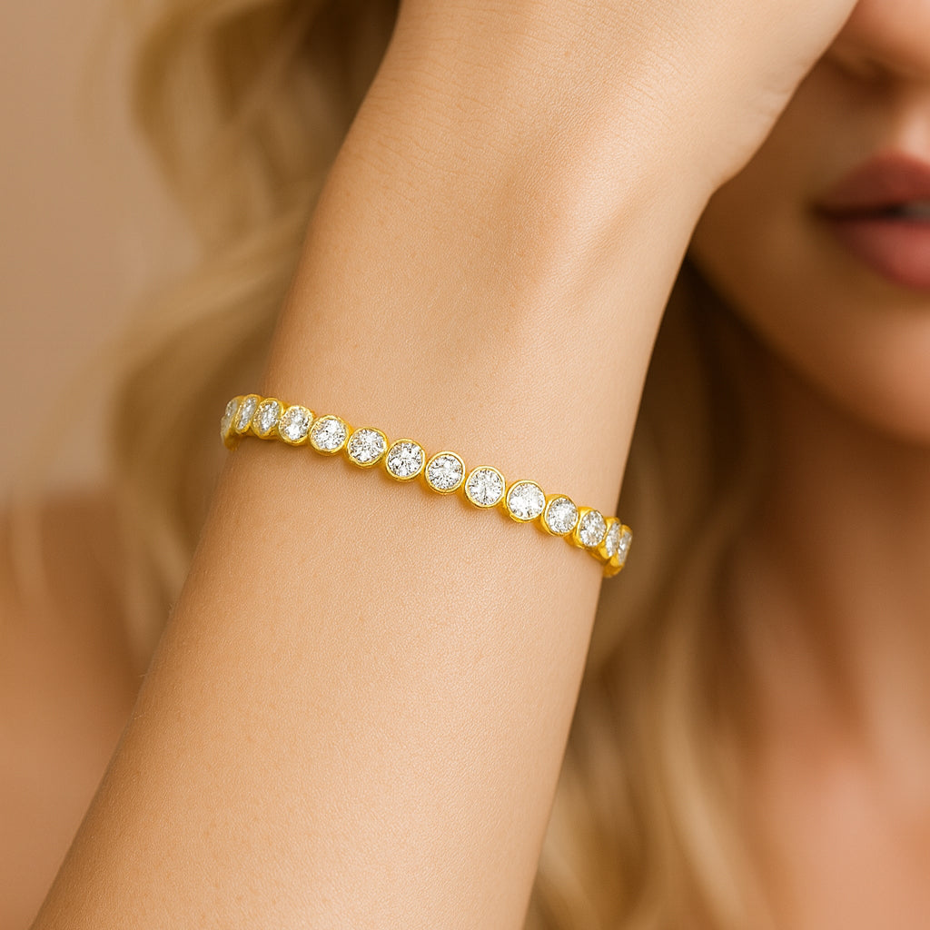 14K Yellow Gold Diamond Bracelet, 1.03ct