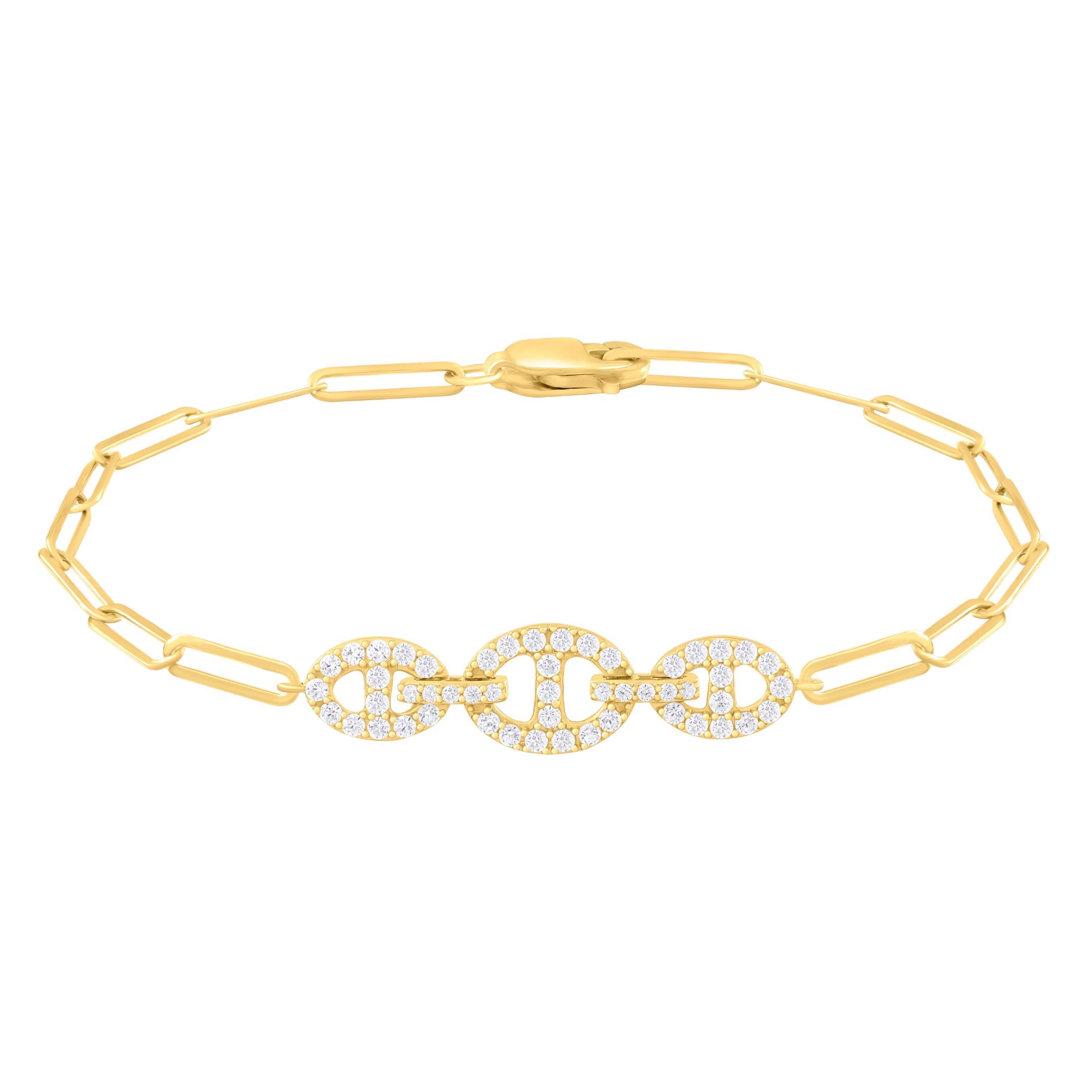 14K Yellow Gold Diamond Bracelet
