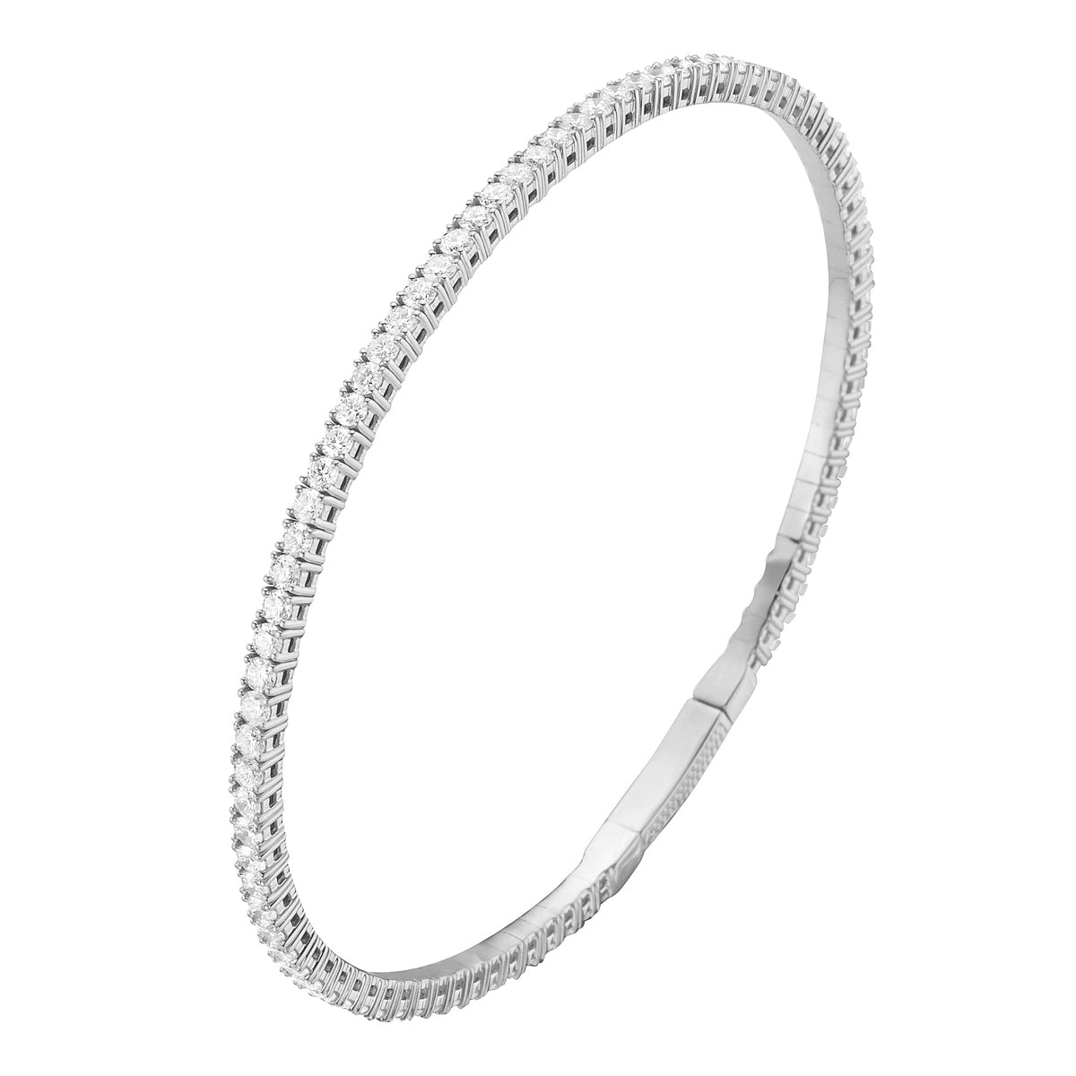 14K White Gold Diamond Flex Bracelet, 2.79ct