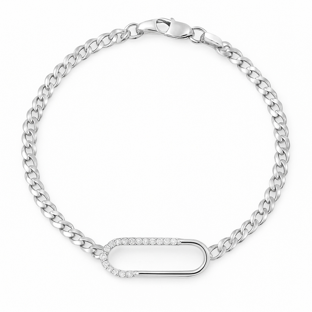 14K White Gold Diamond Bracelet, 0.09ct