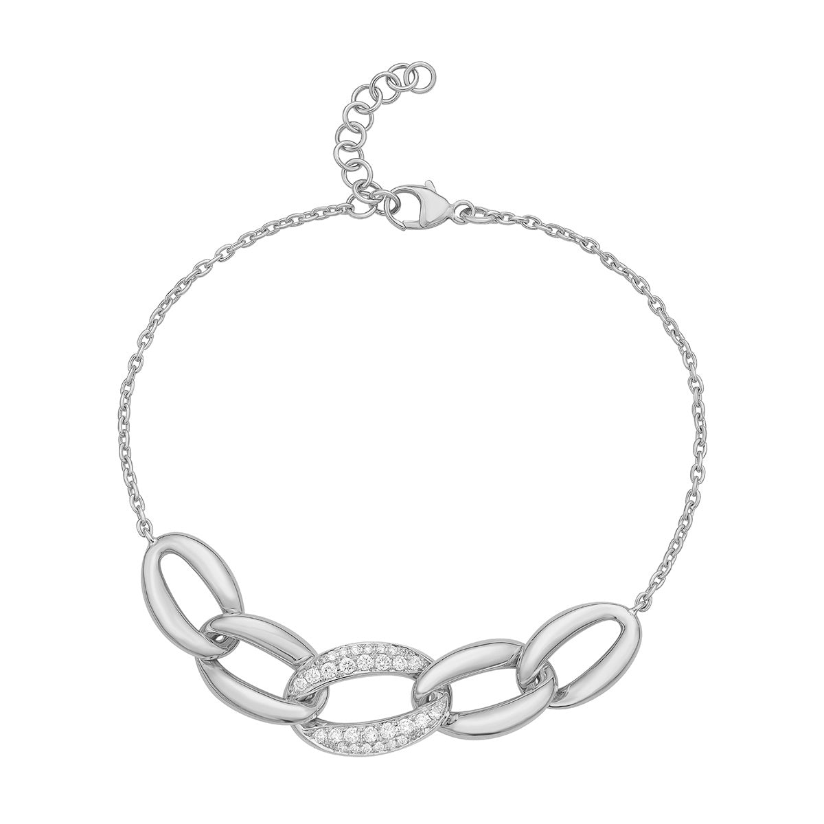 14K White Gold Diamond Bracelet, 0.24ct