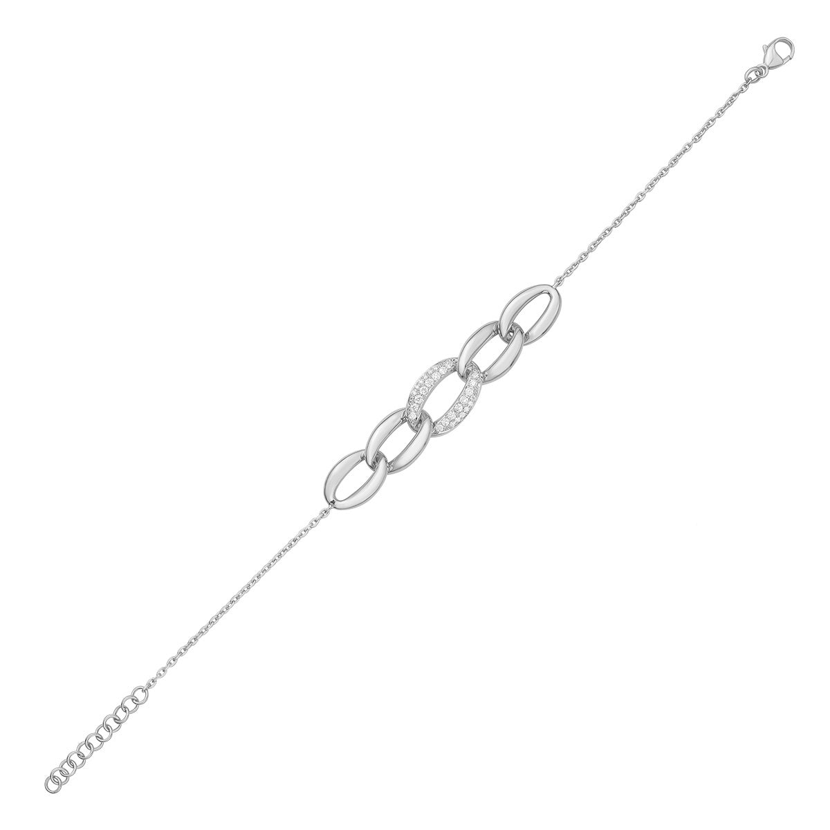 14K White Gold Diamond Bracelet, 0.24ct