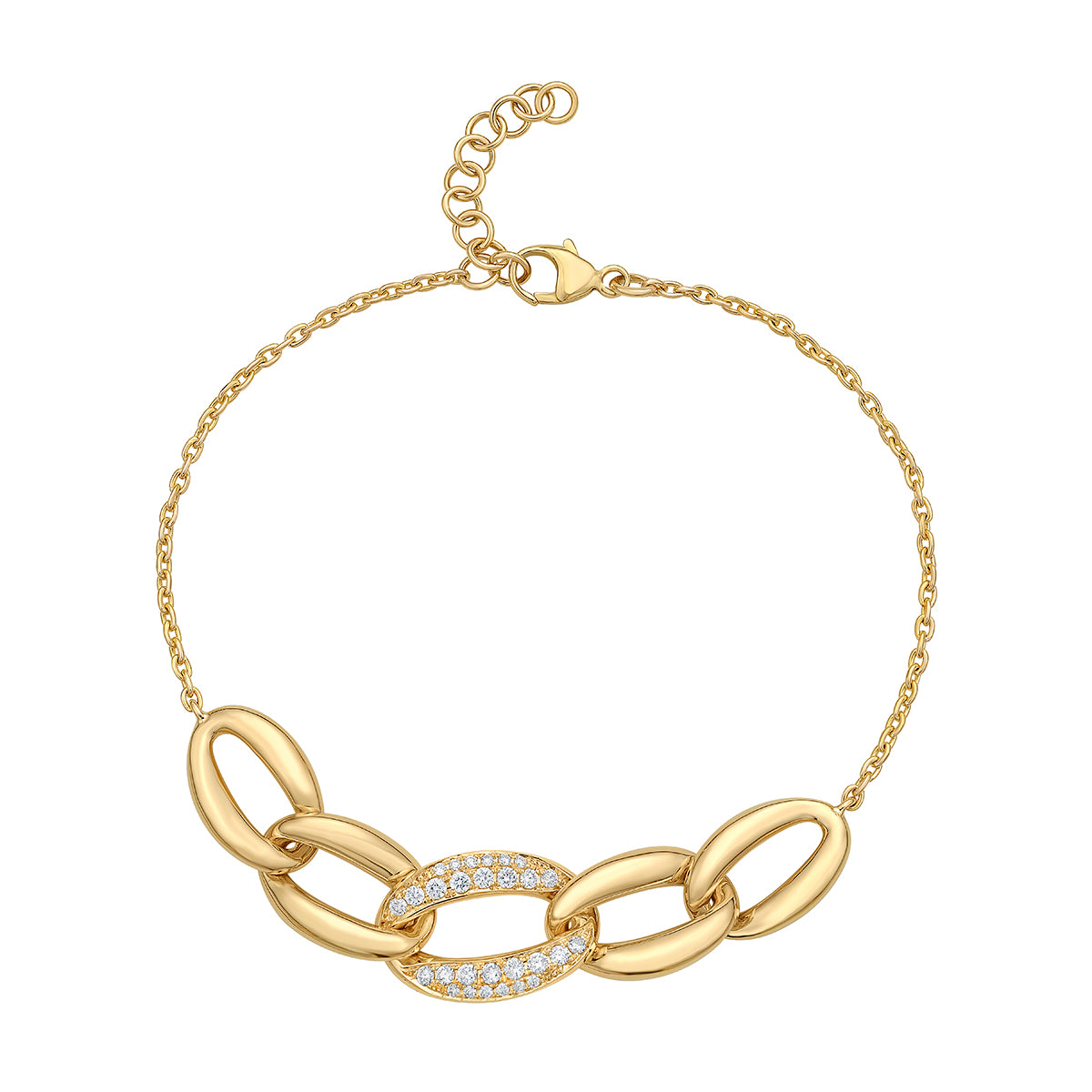 14K Yellow Gold Diamond Bracelet, 0.24ct