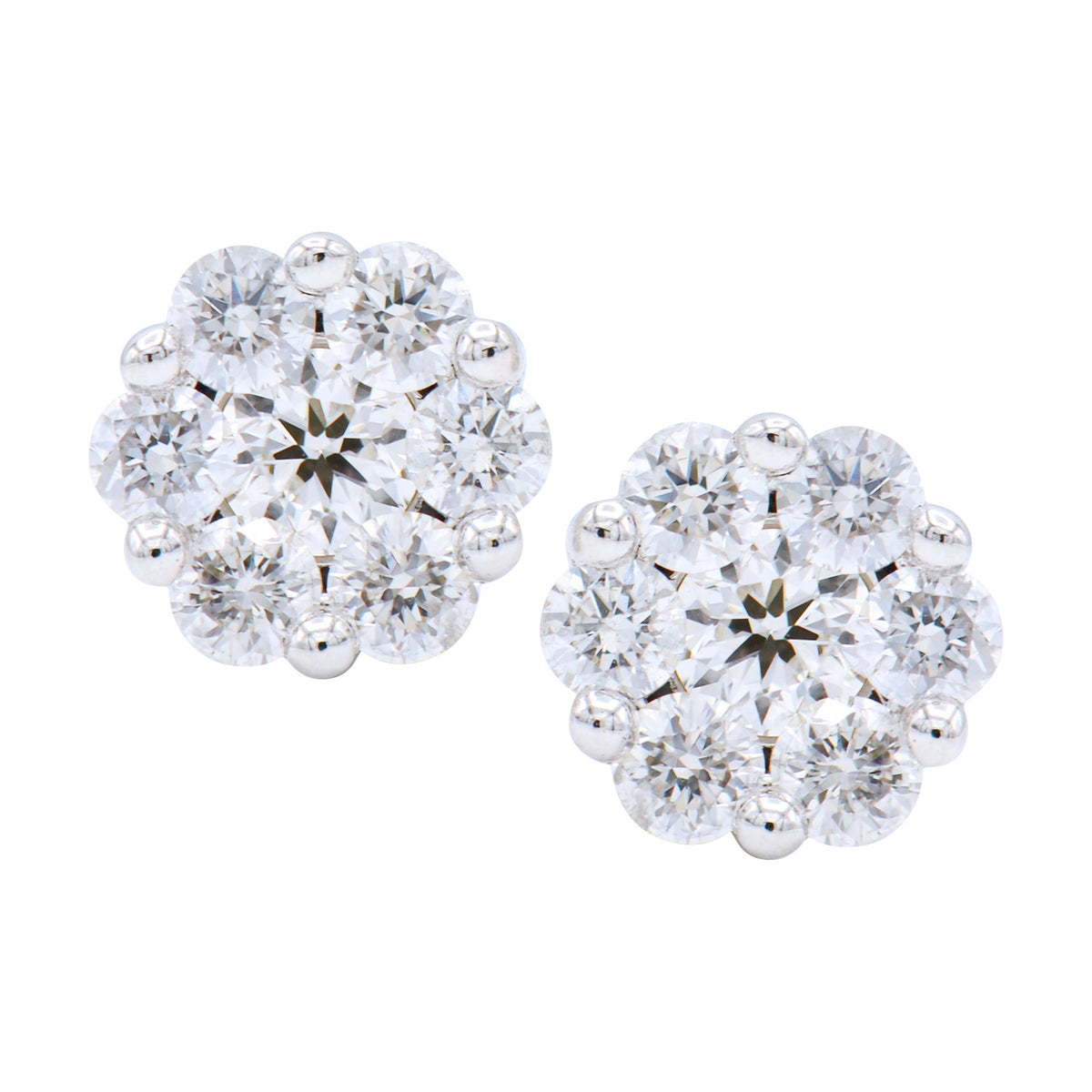14K White Gold Naomi Stud Earrings - Small, 0.38ct