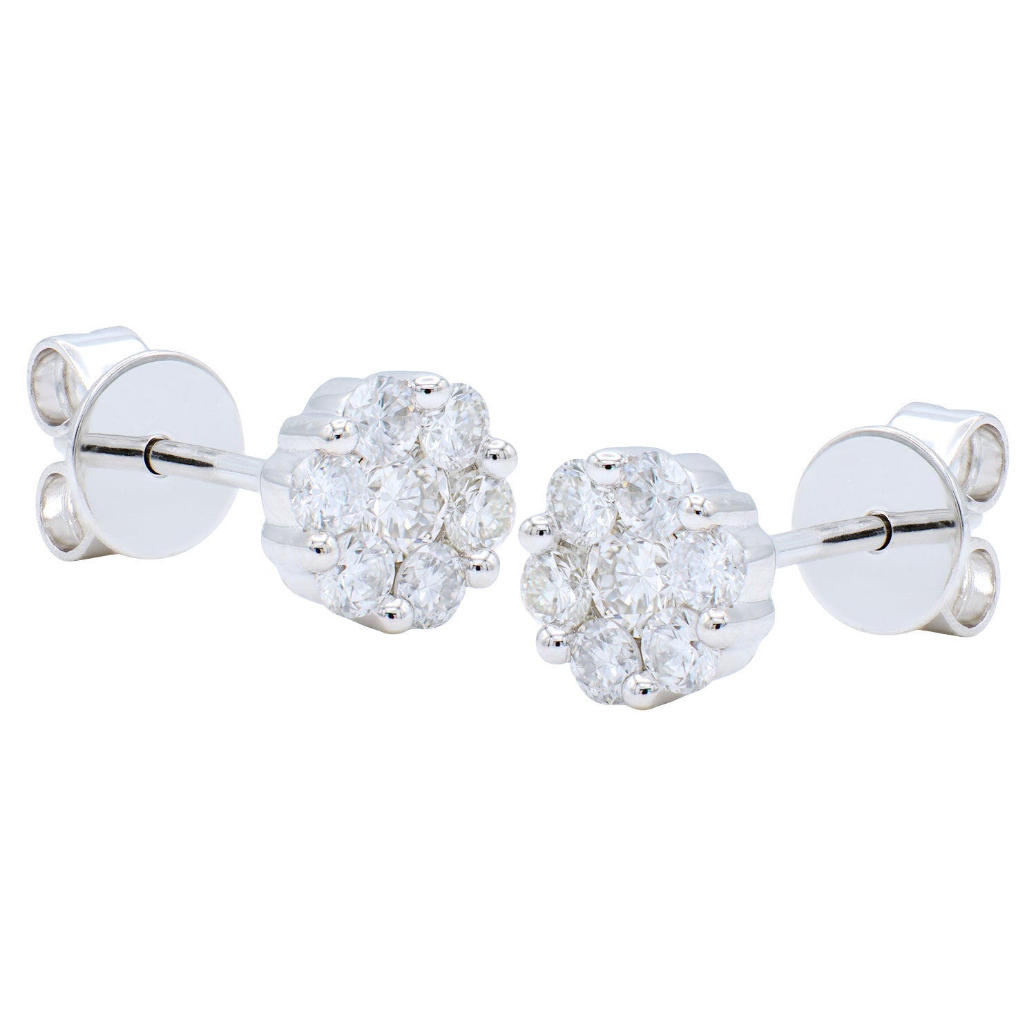 14K White Gold Naomi Stud Earrings - Small, 0.38ct