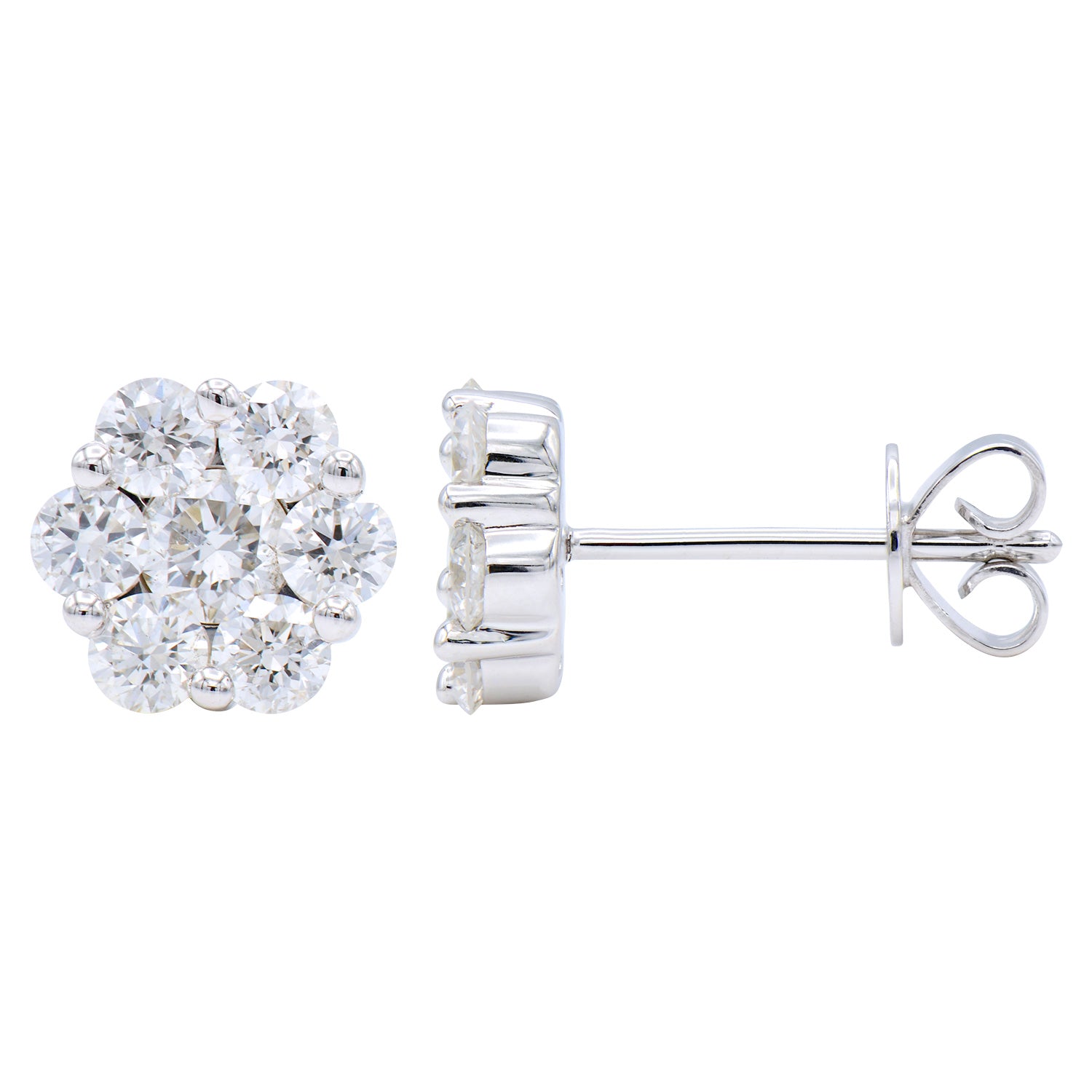 14K White Gold Naomi Stud Earrings - Large, 1.04ct