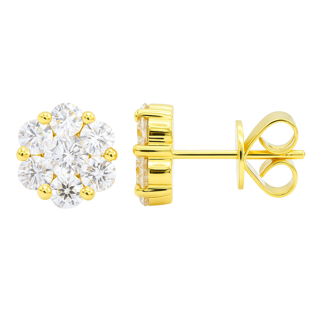 14K Yellow Gold Naomi Stud Earrings - Medium, 0.59ct